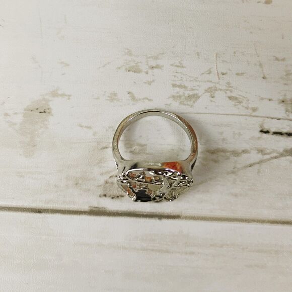 NEW Black Cat w/Tree Silver Tone Ring Size 9.5 Kitty Cute Fun - Picture 3 of 4